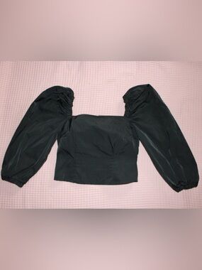 AVAVAV Black Puff Sleeve Square Neck Women's corset Top